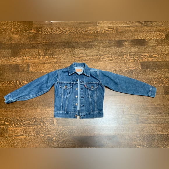 LEVI’S Classic Trucker Denim Jean Jacket Button Up Kids Youth Size 10 Unisex - Picture 9 of 15